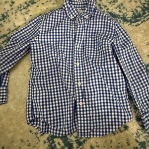 J Crew boys size 4/5 white and blue checked button down